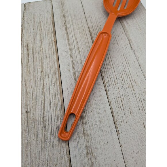 Ekco Slotted Serving Spoon Orange Nylon Plastic 11" Vintage - Picture 3 of 8